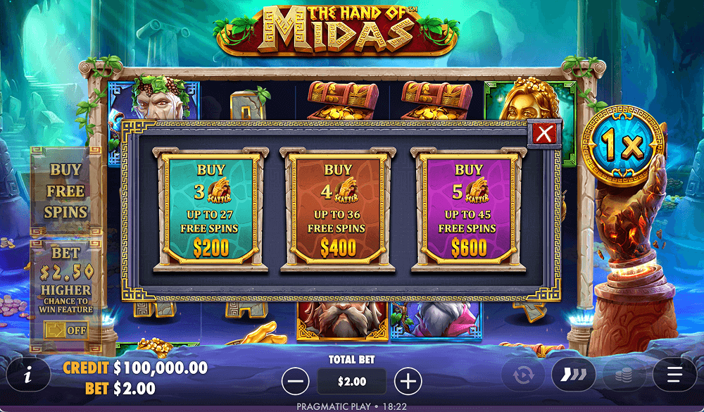 Покупка бонуса в The Hand of Midas